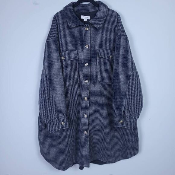 Rachel Comey X Target Womens Wool Overcoat 3X Grey Houndstood Oversized Slouchy - Picture 1 of 10